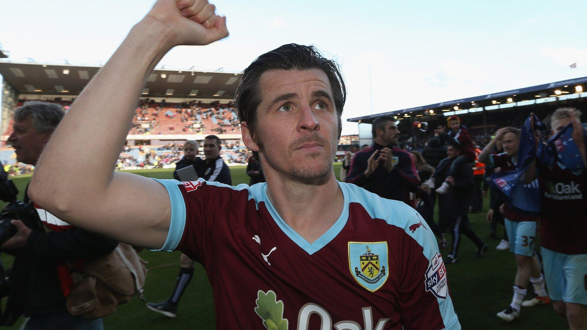 Joey Barton celebrates Burnley's promotion