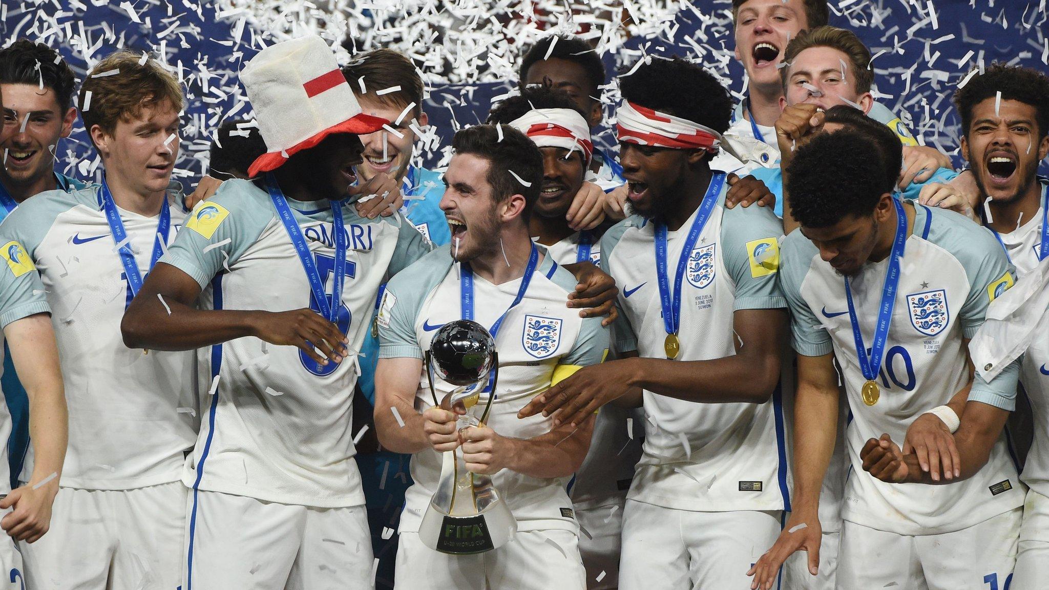 England's players celebrate