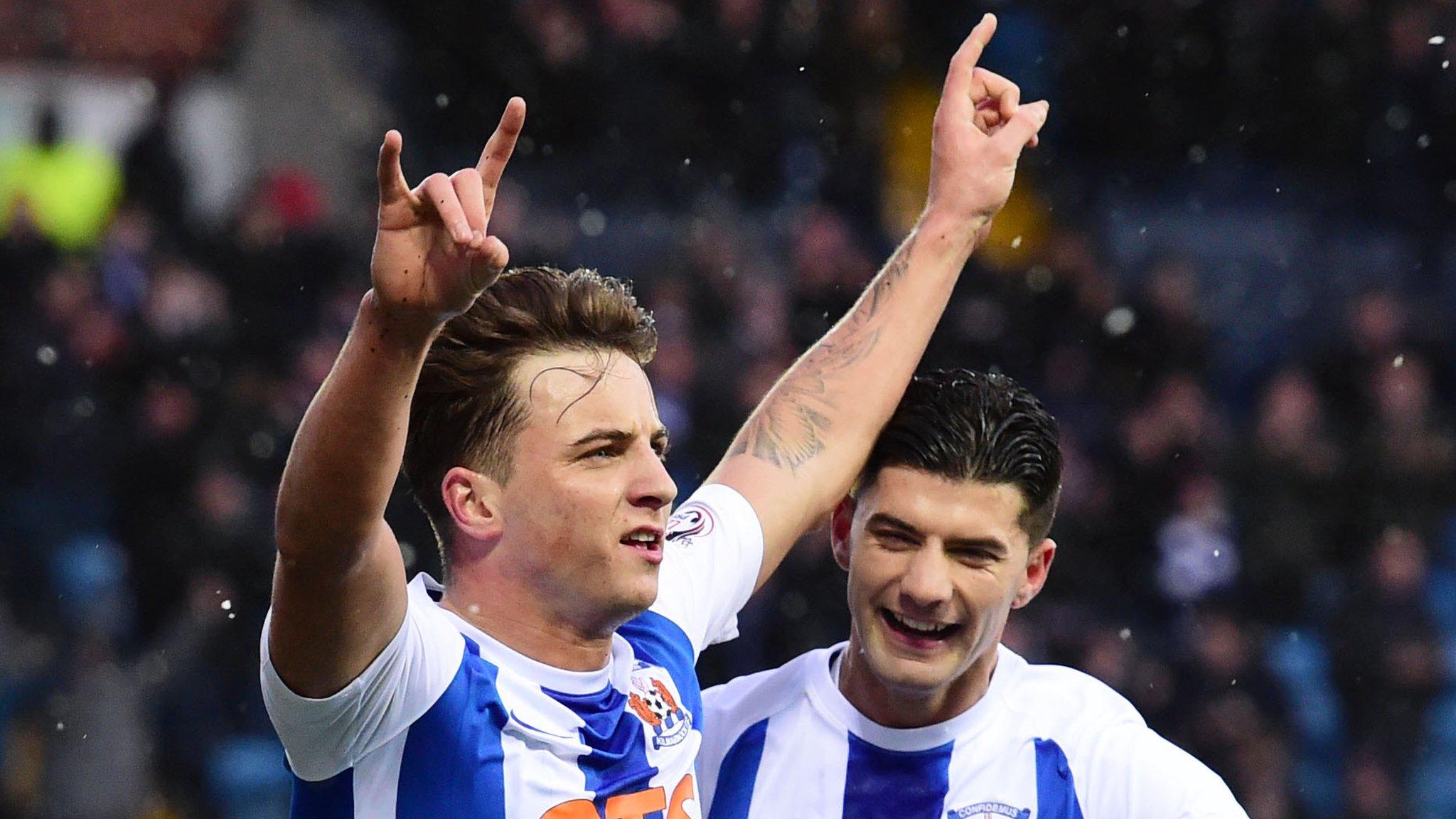 Kilmarnock's Eamonn Brophy and Jordan Jones celebrate