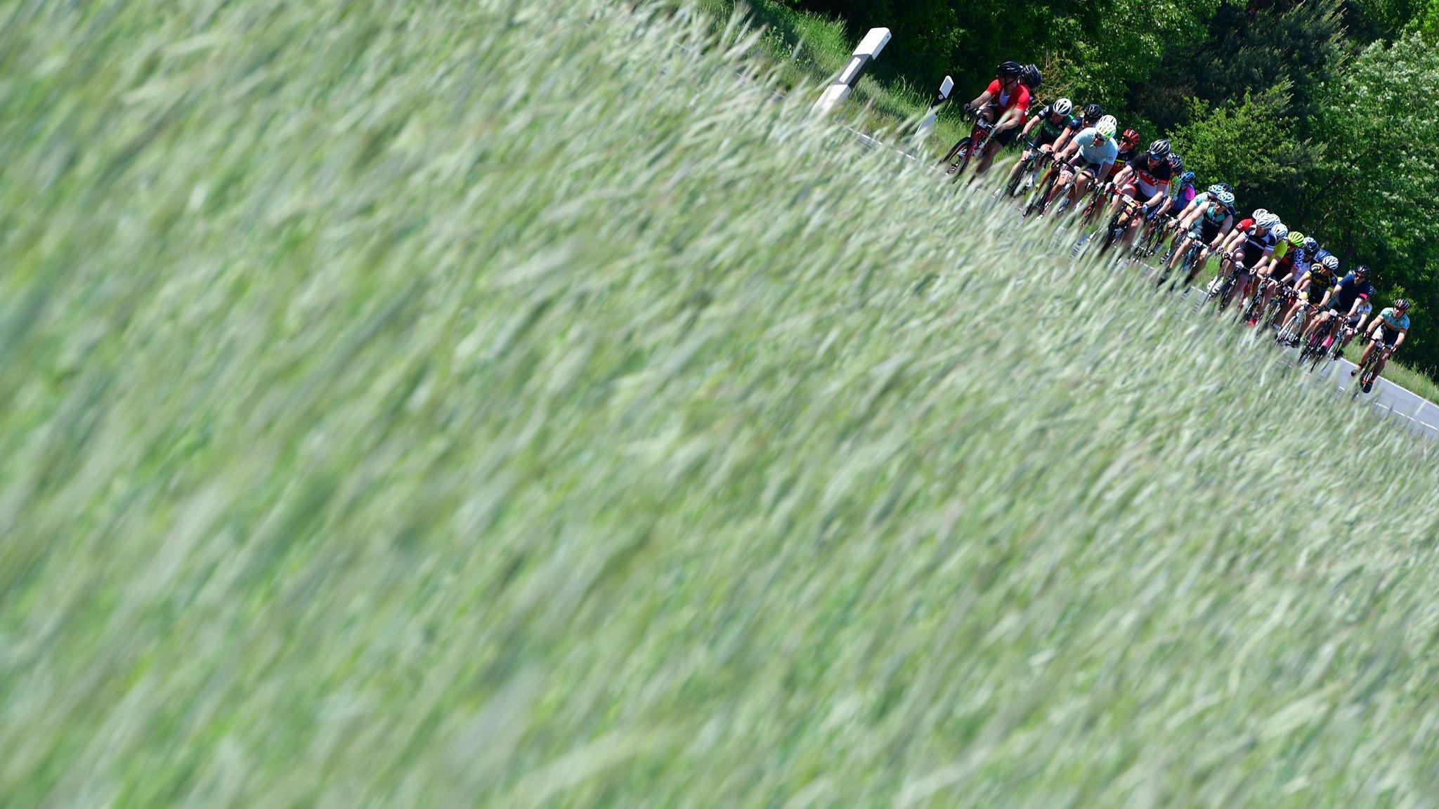 Berlin, Germany, 13 May: Cyclists compete in Velothon Berlin, a single-day road cycle race held annually in May. The race is part of a series of races around the world which includes Wales, Sweden and Austria. Each race has a mass-participation race followed by an elite race along a lengthened route.