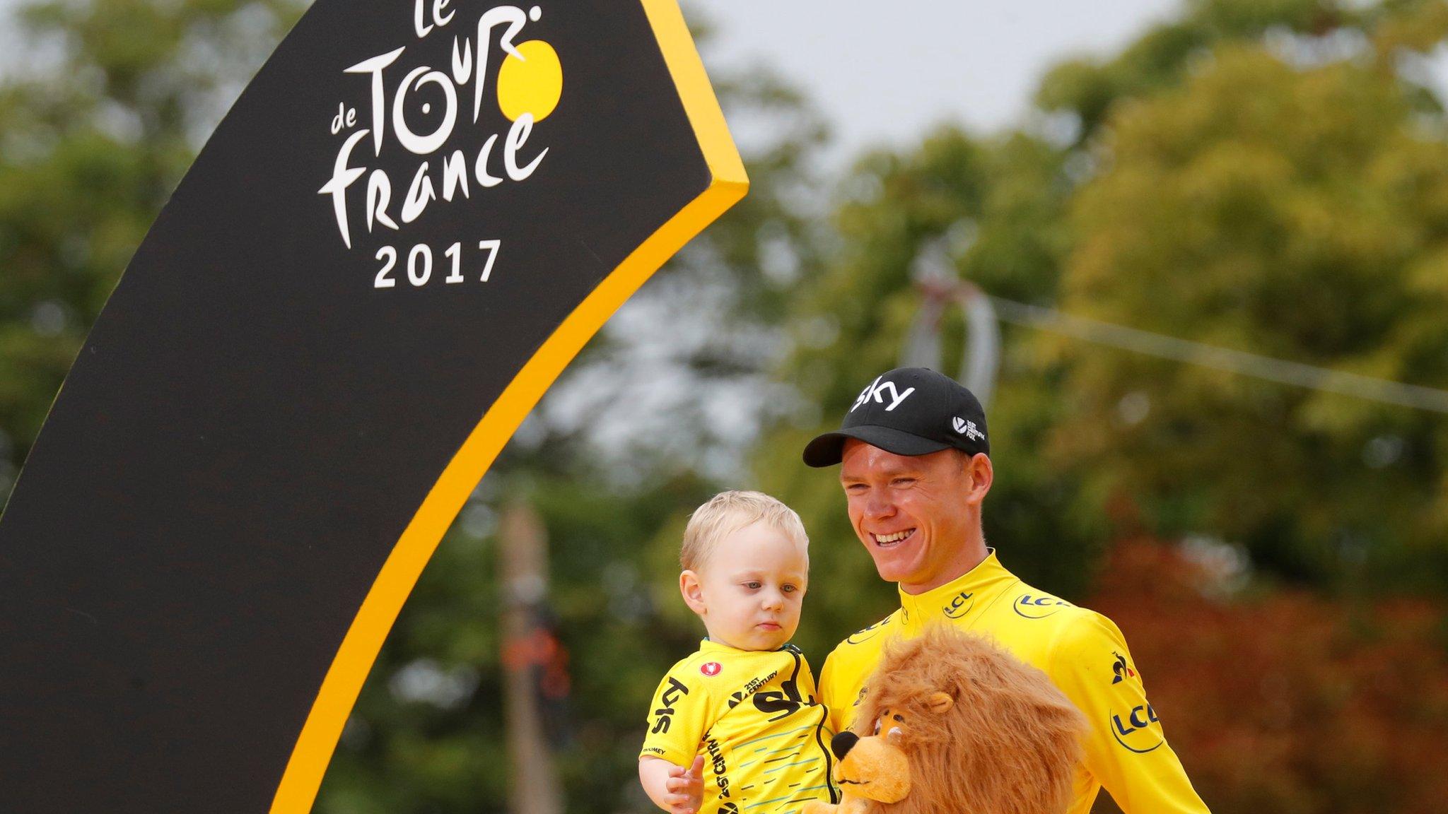 Froome on the podium