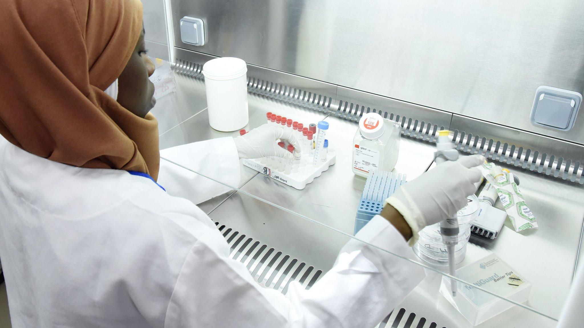 Woman in Dakar testing for Coronavirus