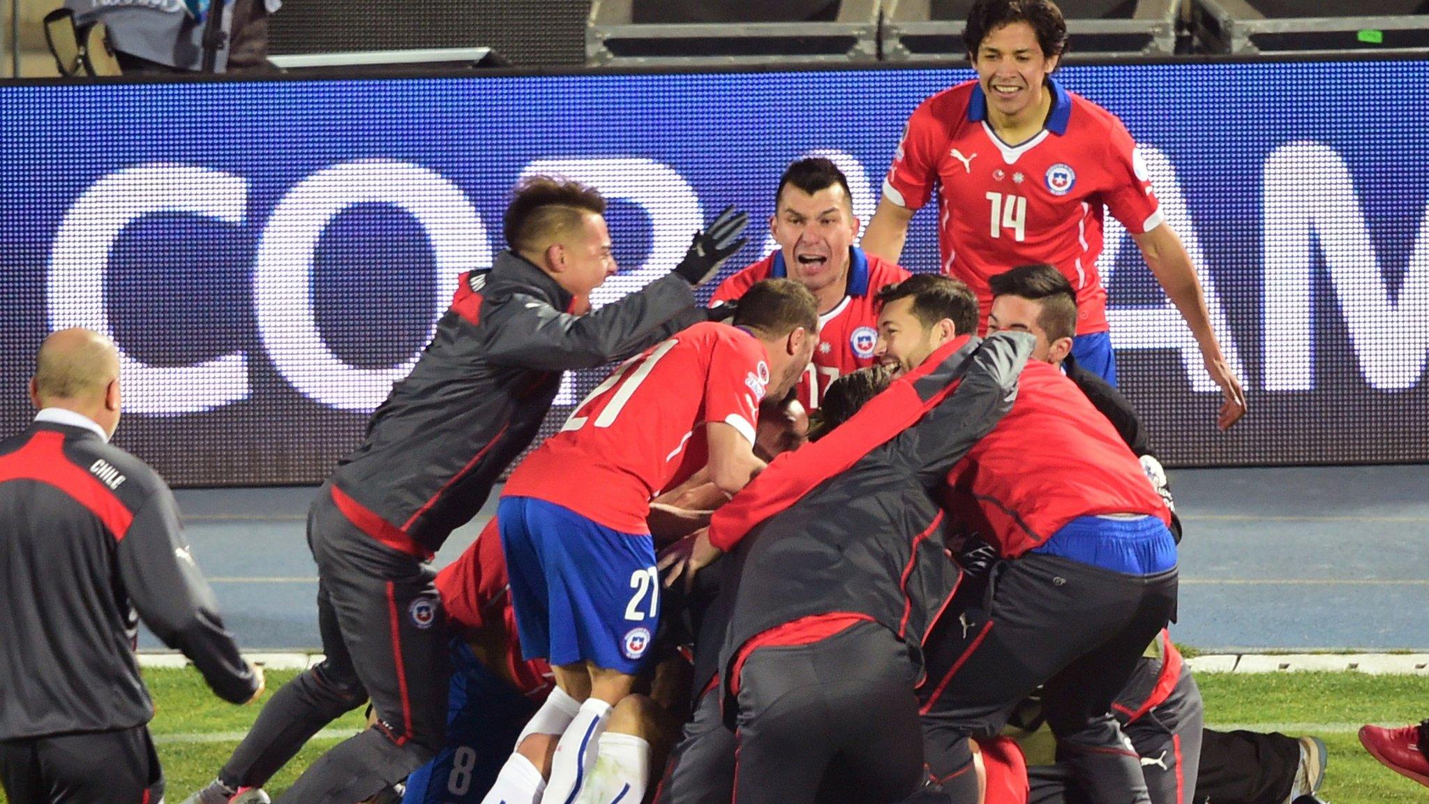 Chilean players celebrate