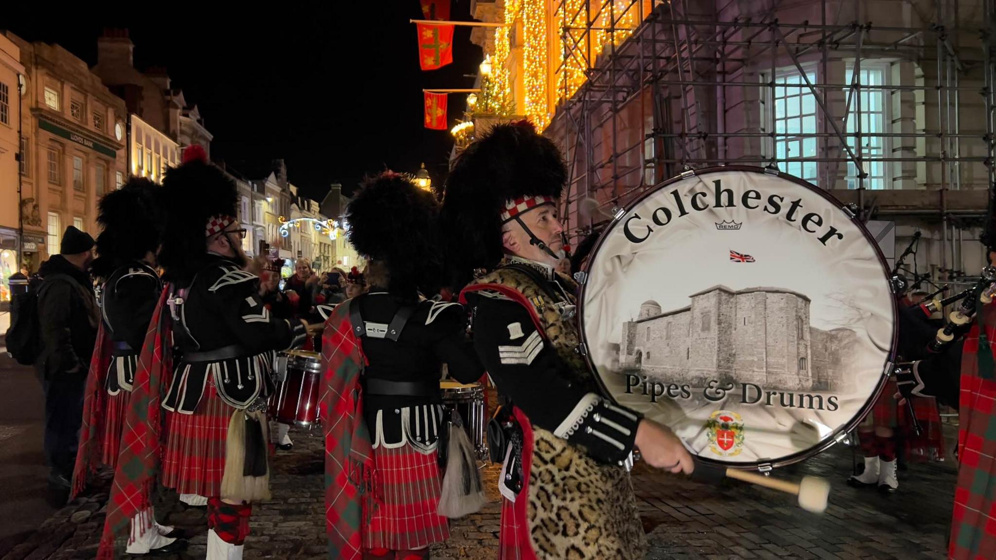 The procession made its way from the Mercury Theatre to the Town Hall