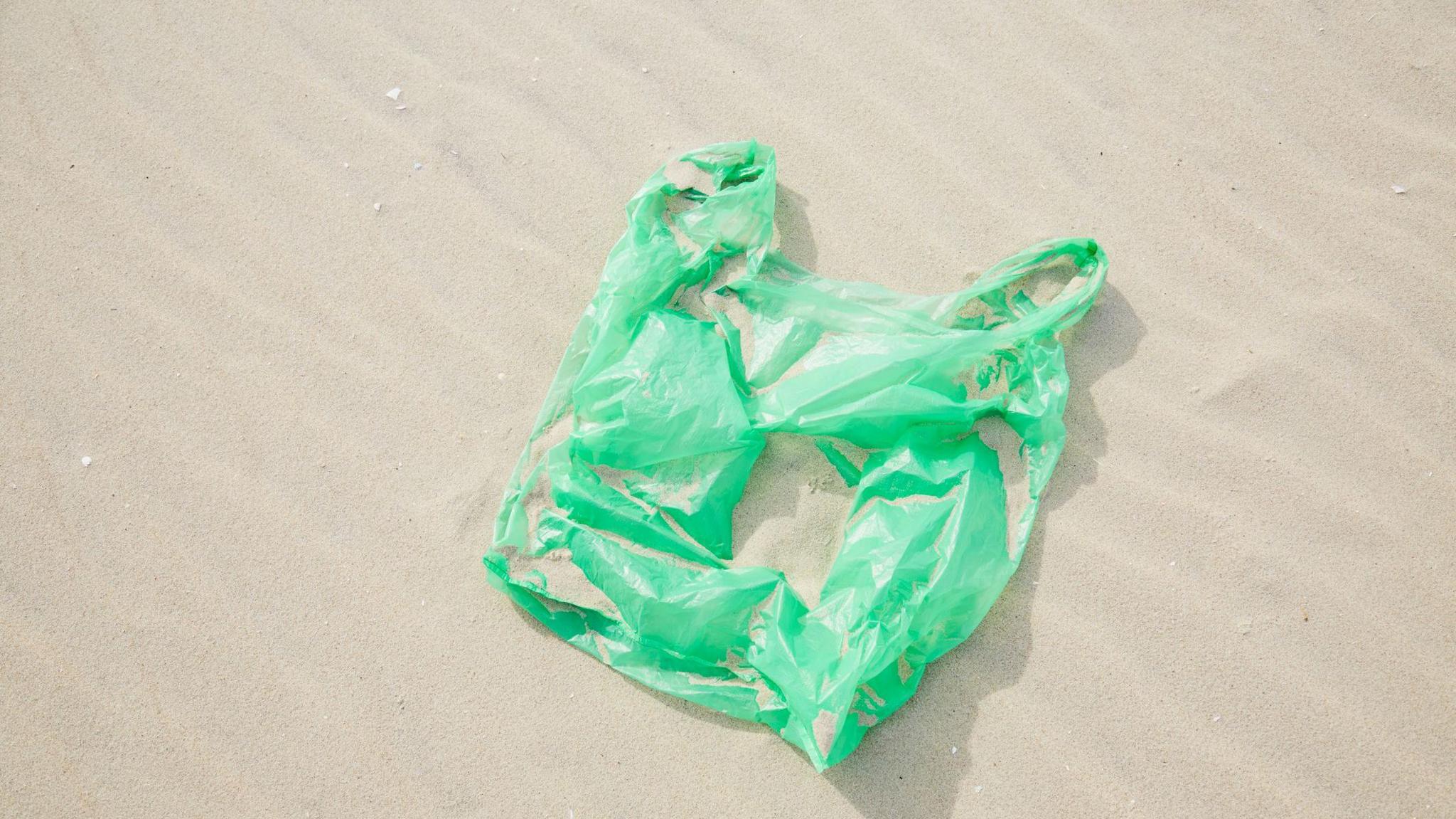 Plastic bag on beach