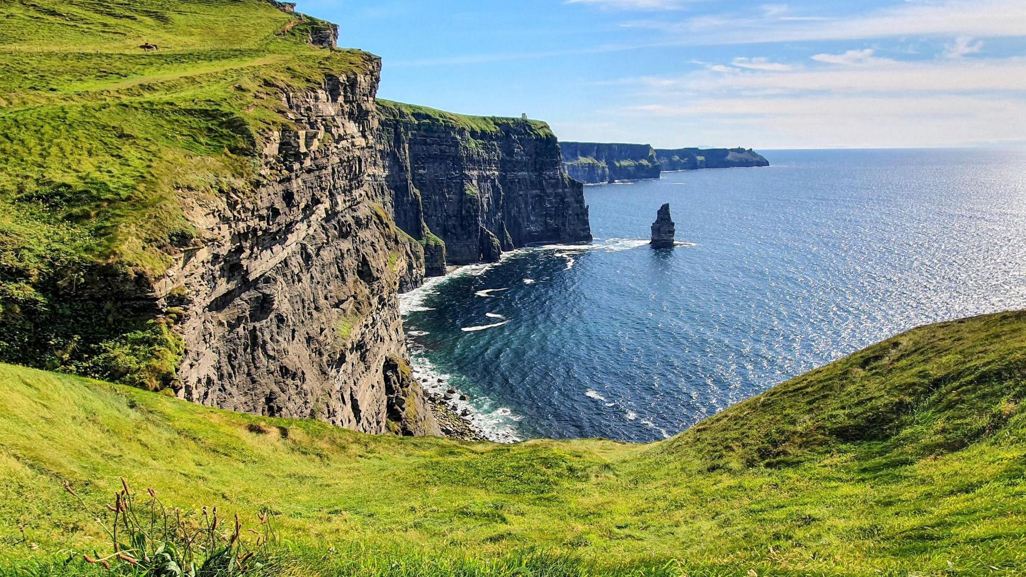 High cliffs and sea