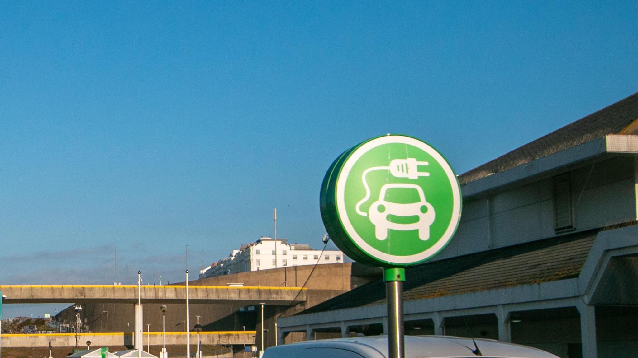 An electric vehicle charging point in Brighton Marina