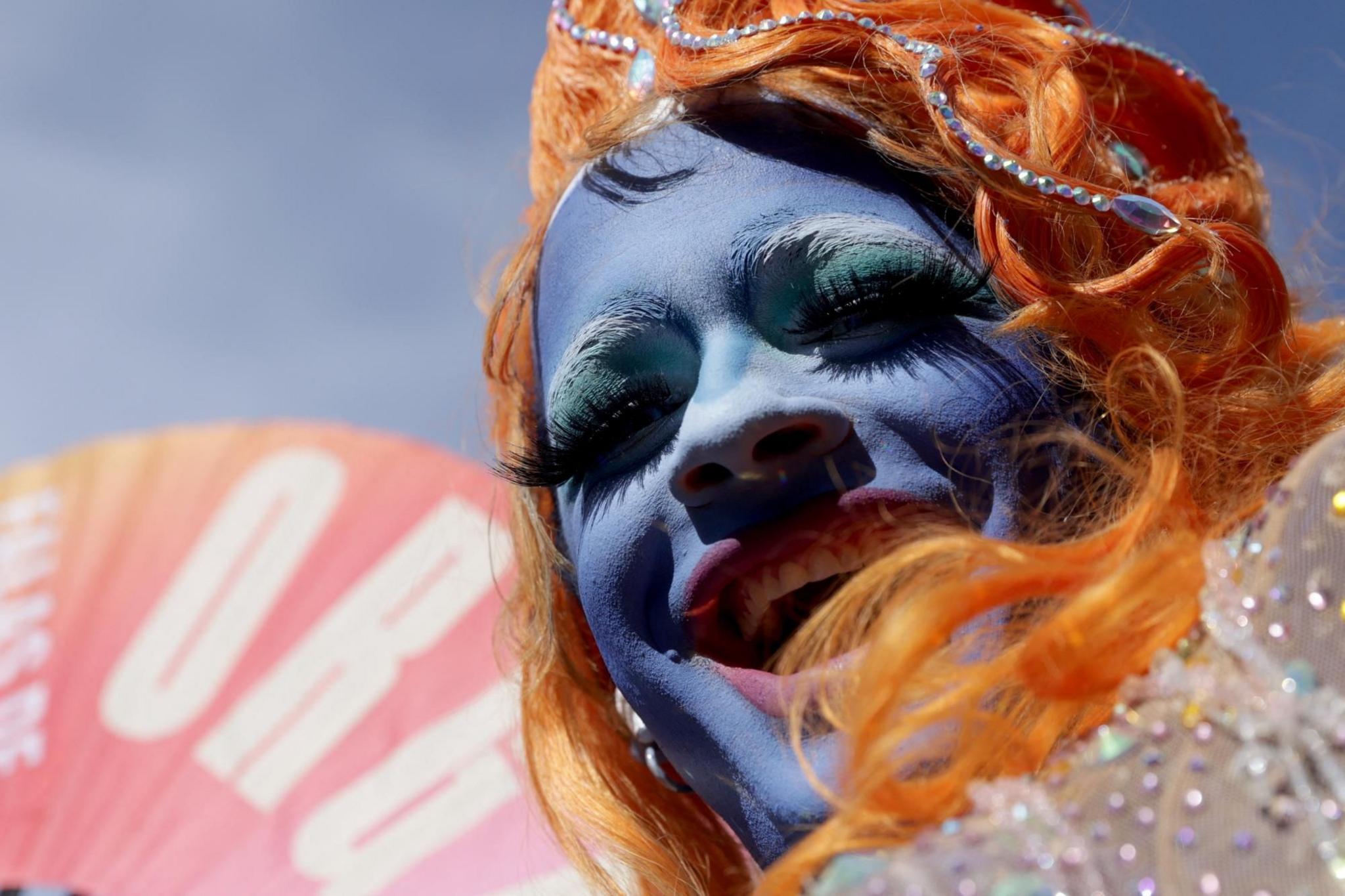 A drag queen at the  annual Pride parade in Sao Paulo