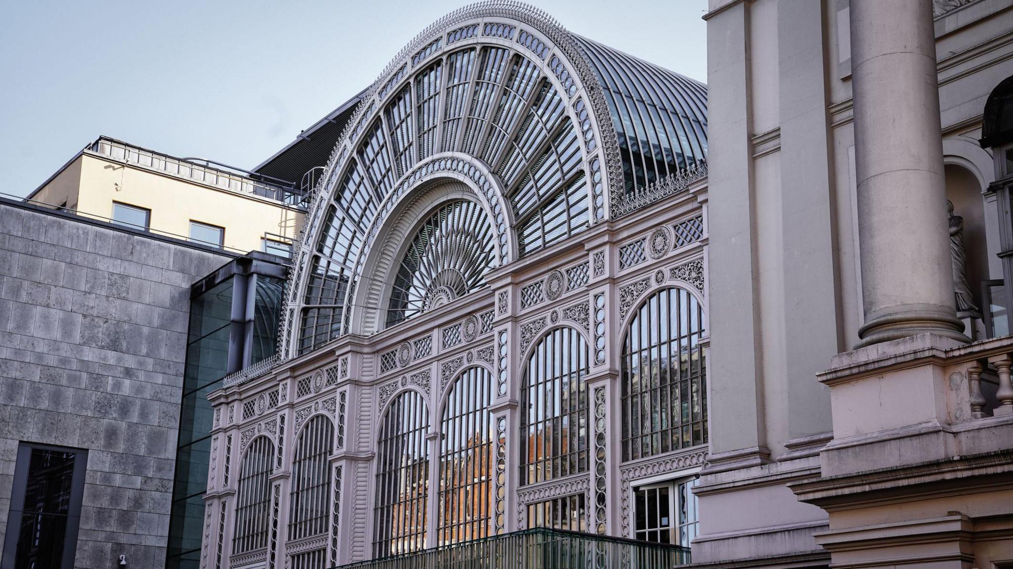 The iron and glass structure of the Royal Ballet and Opera.