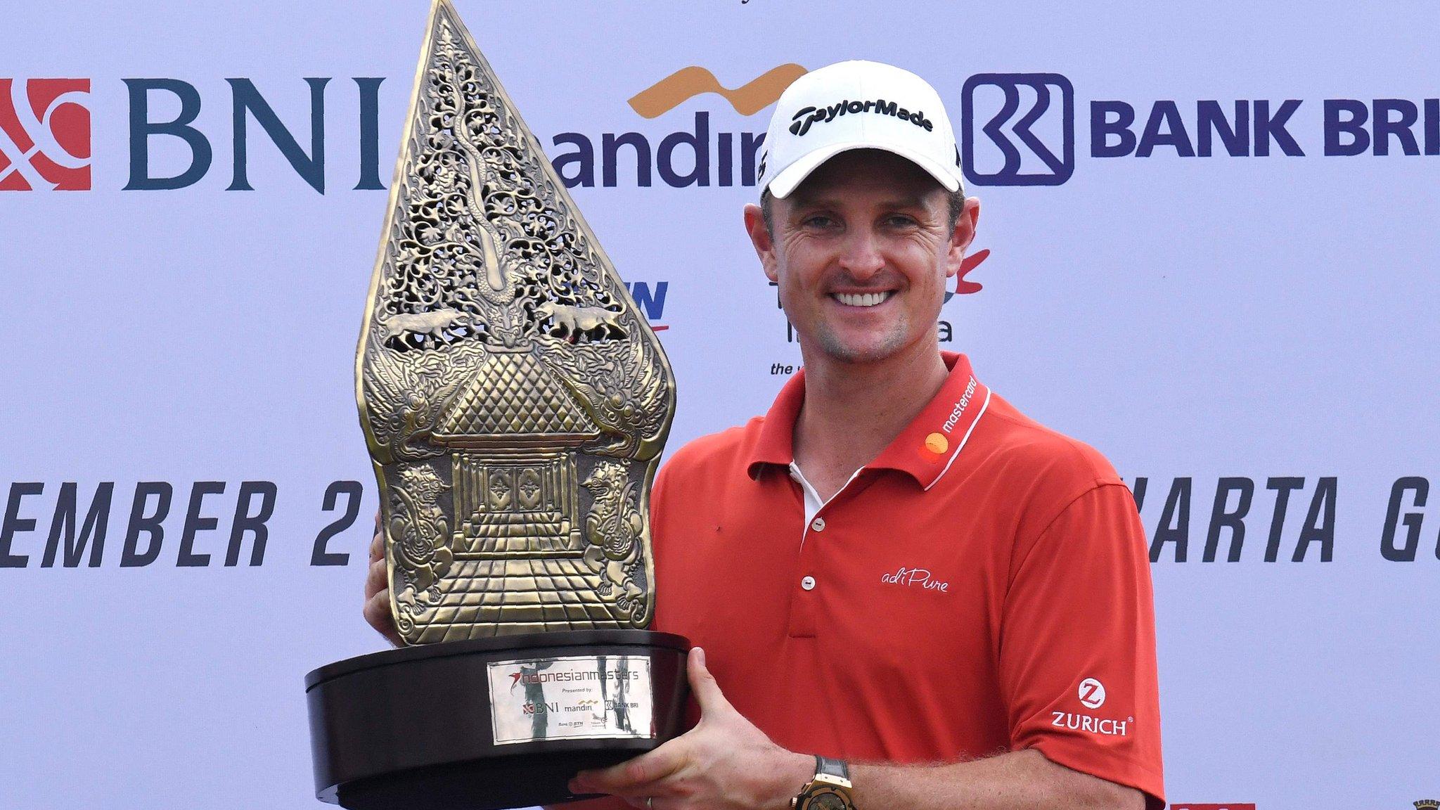 Justin Rose with the Indonesian Masters trophy