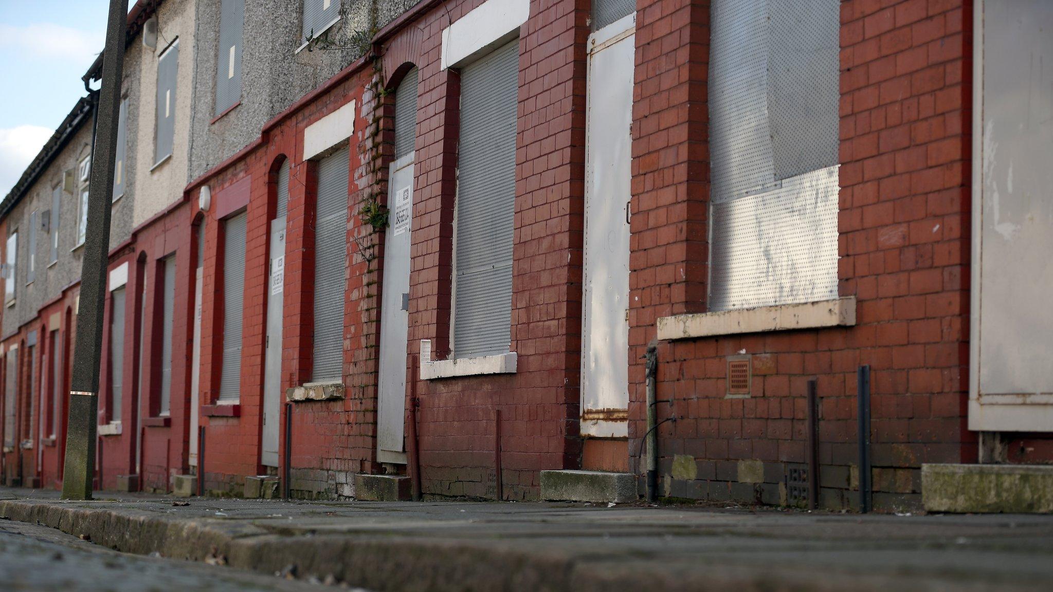 Boarded up houses