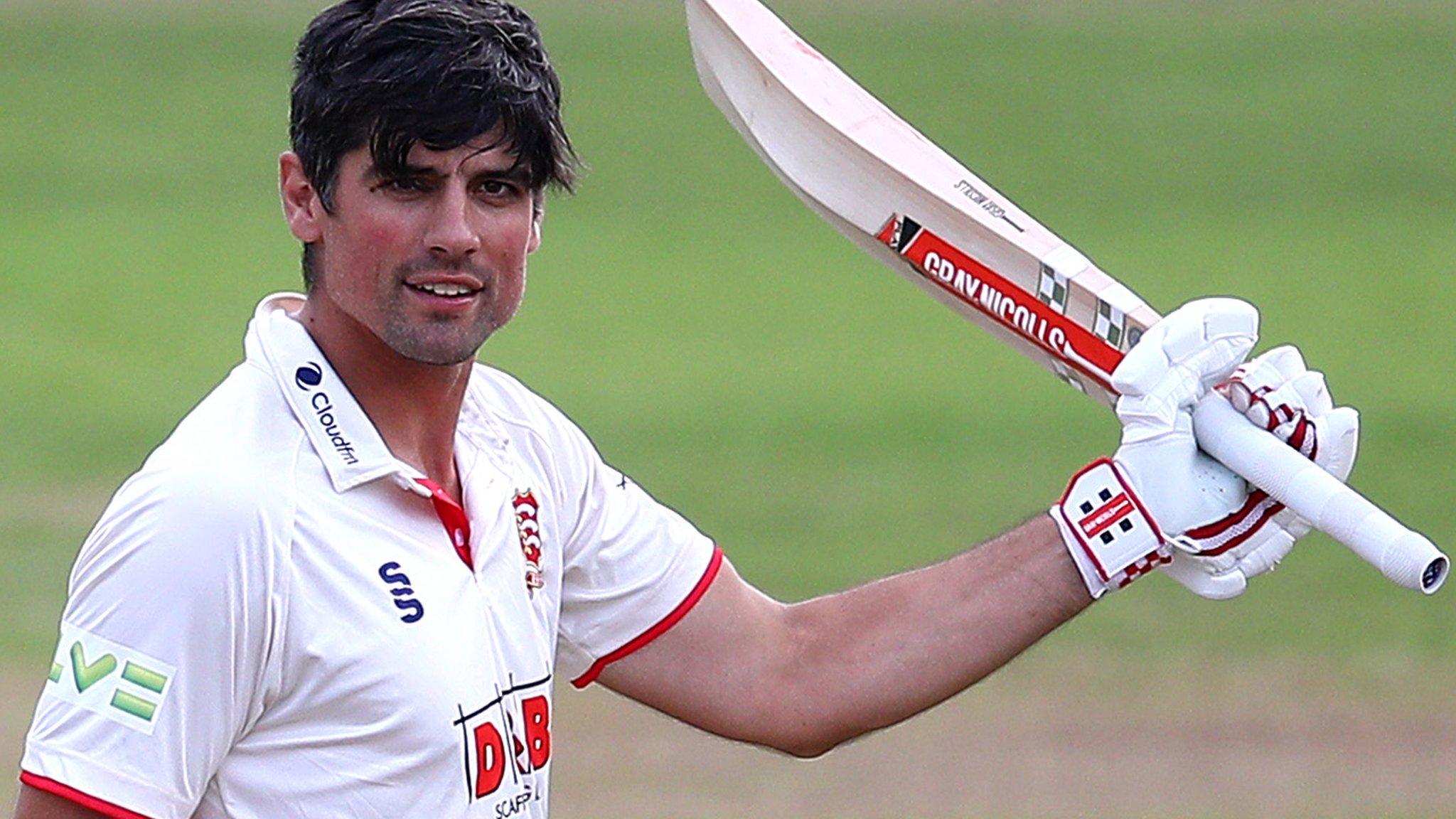 Essex's Alastair Cook celebrates a century