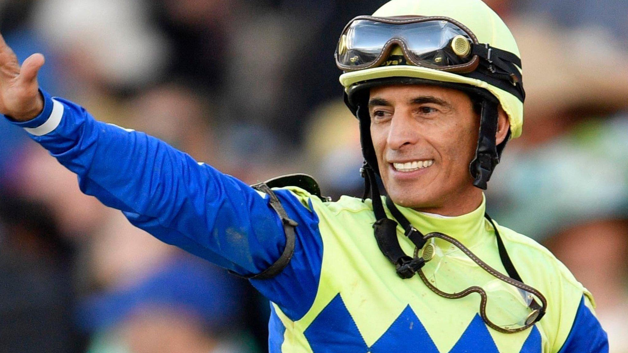 Always Dreaming jockey John Velazquez celebrates winning the Kentucky Derby