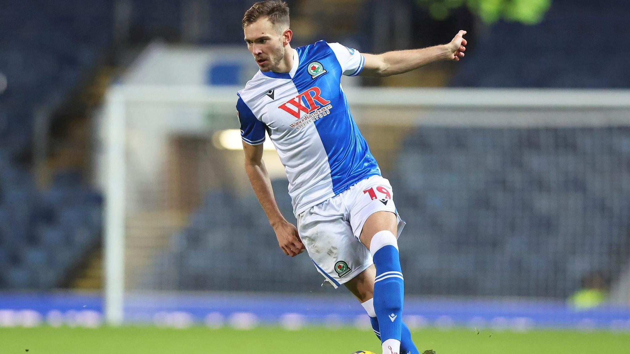 Ryan Hedges on the ball for Blackburn Rovers against QPR in November at Ewood Park.