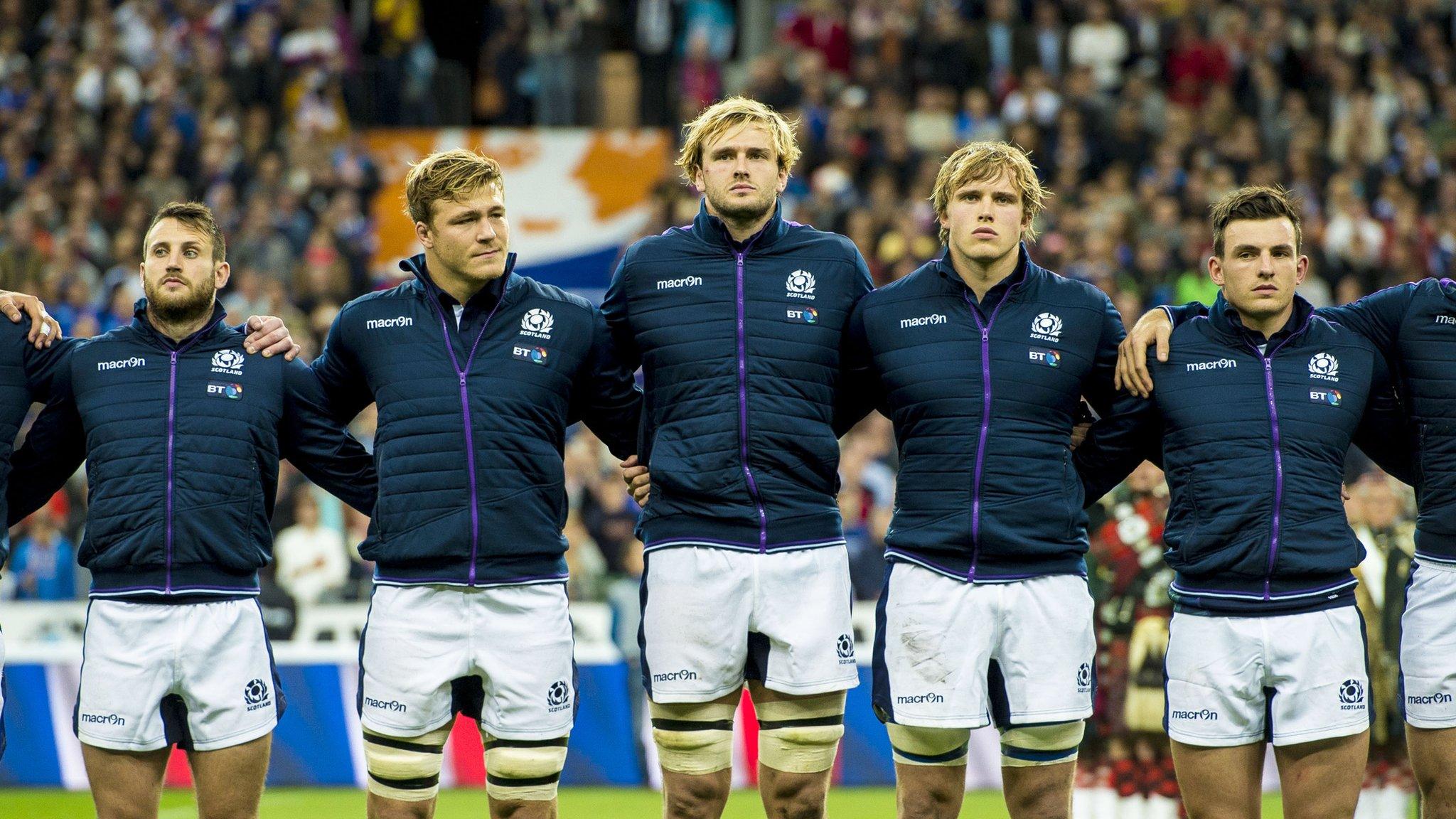 The Scotland squad line-up before the recent game with France