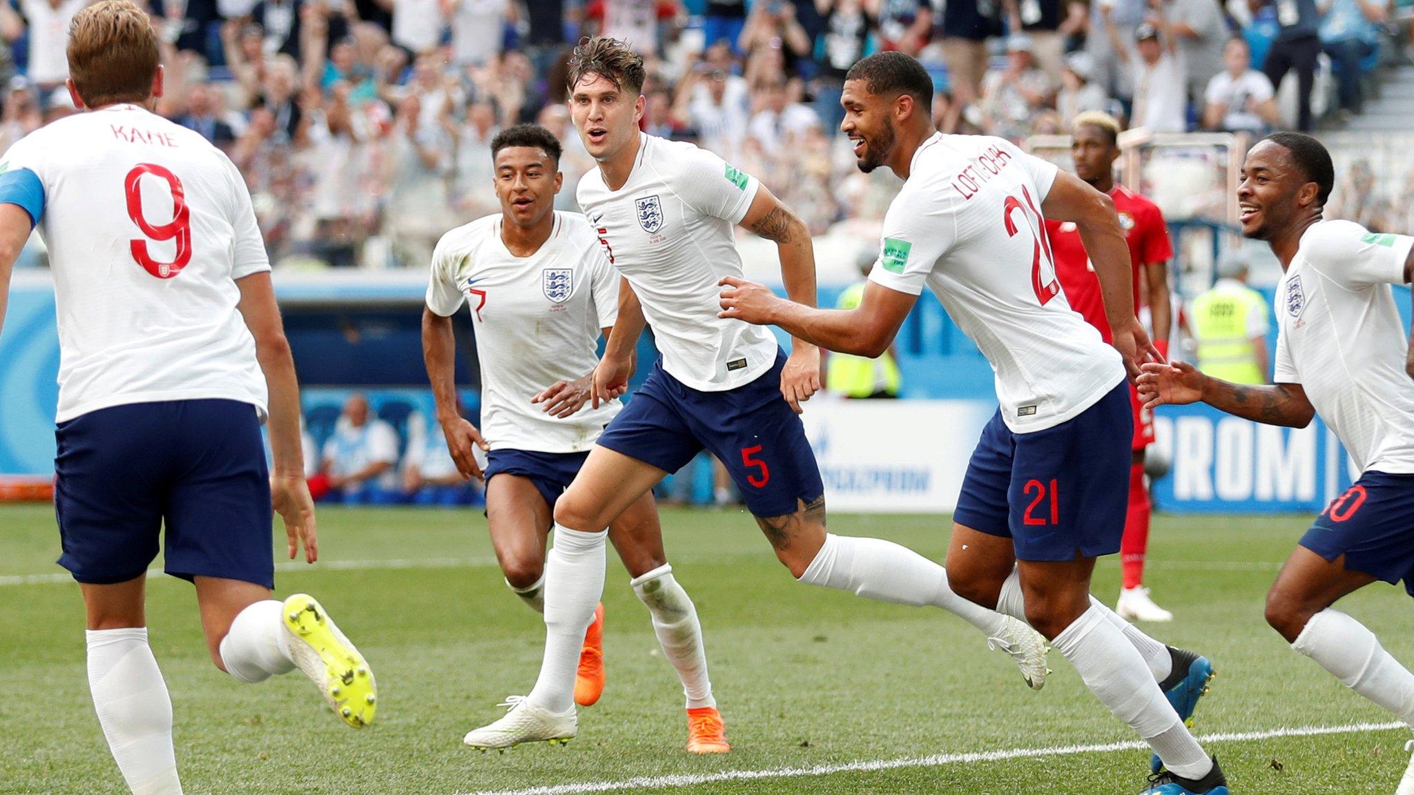 England players celebrate