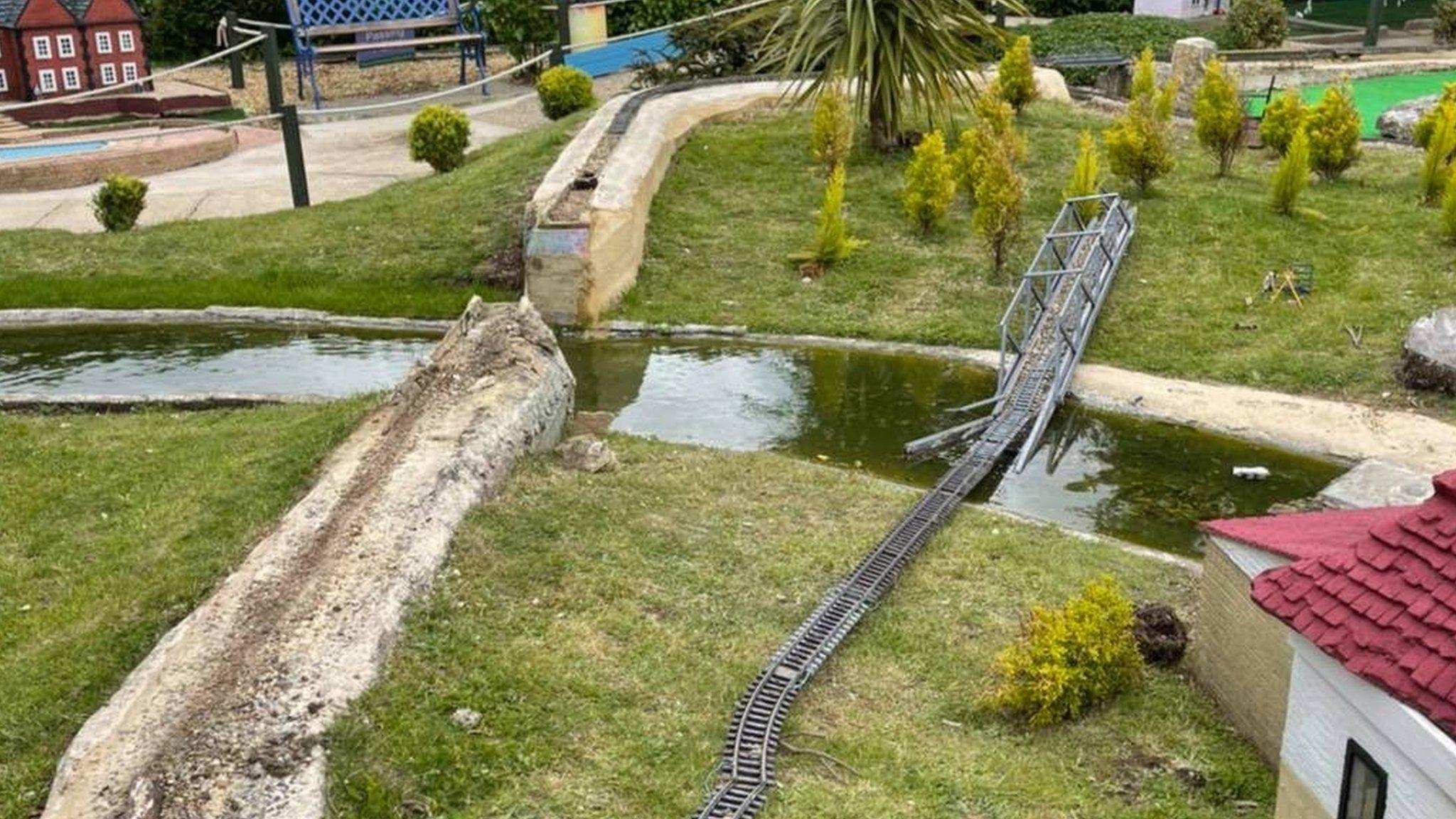 Damage at Southsea Model Village