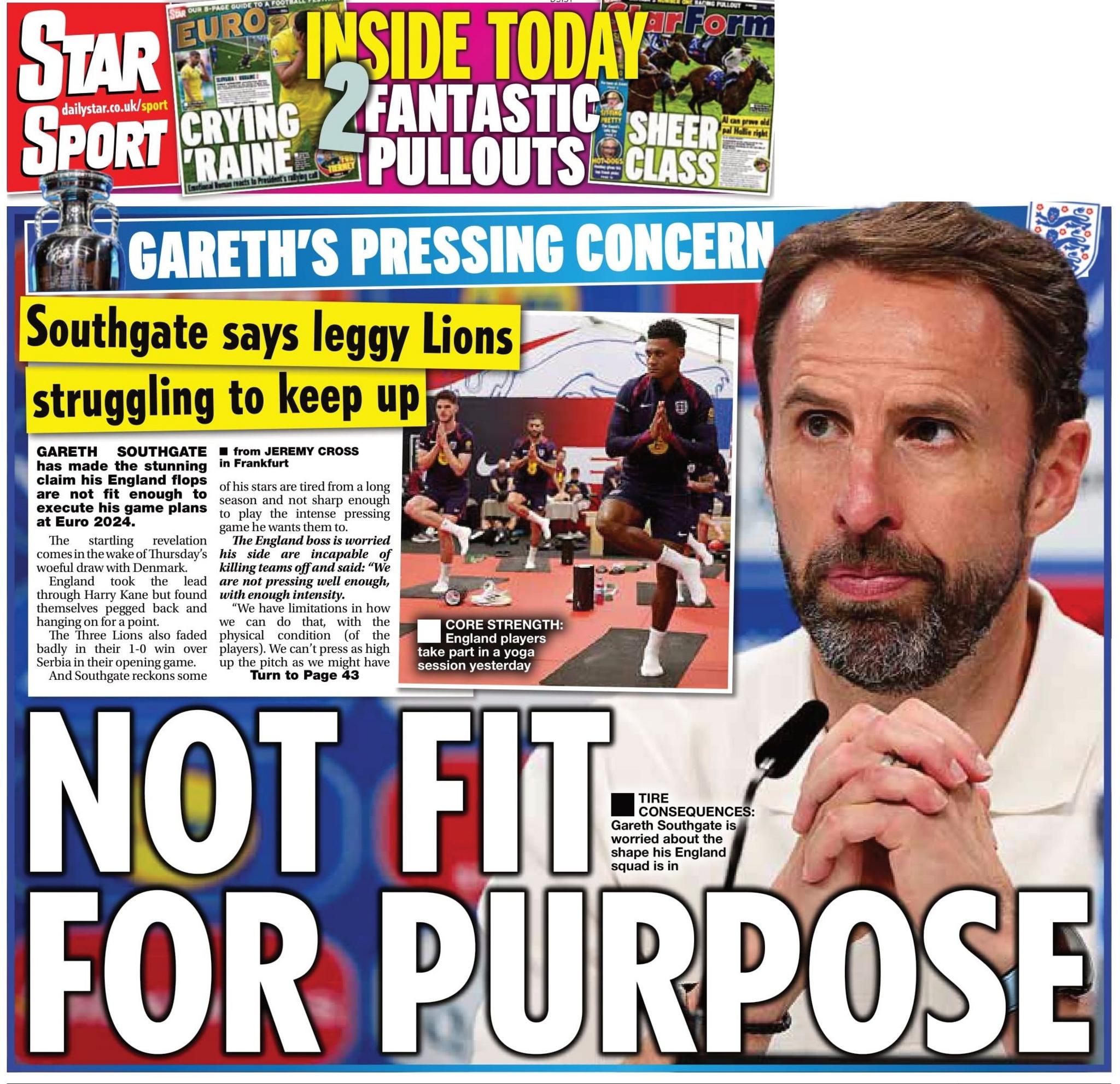 The back page of the Daily Star