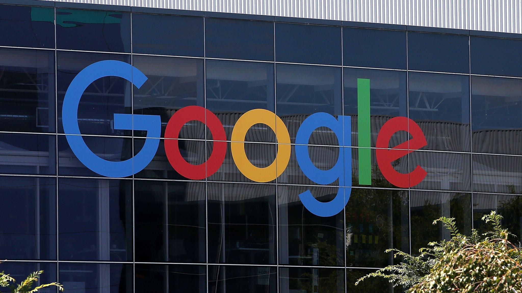 The new Google logo is displayed at the Google headquarters on September 2, 2015 in Mountain View, California.