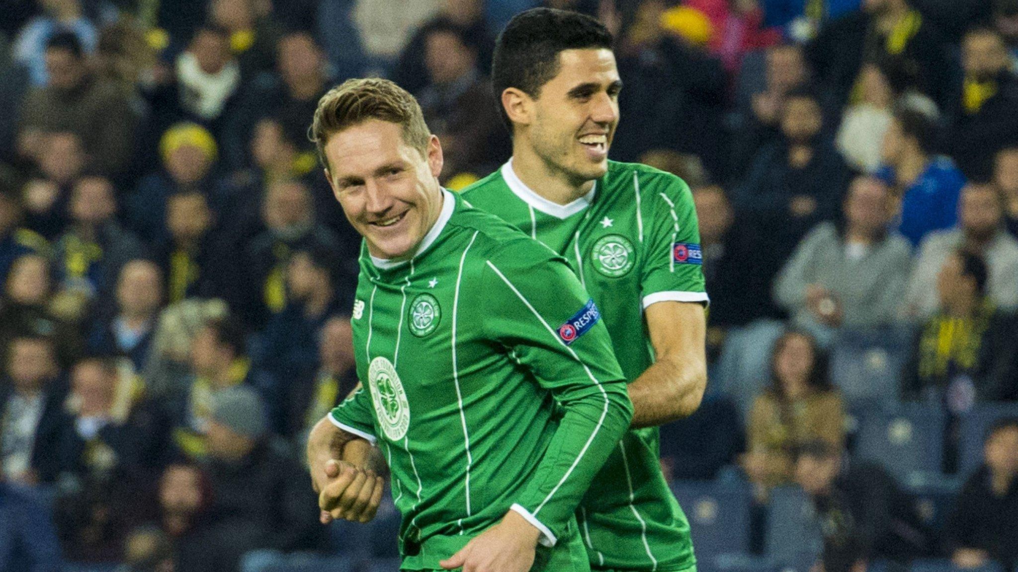 Celtic players celebrating