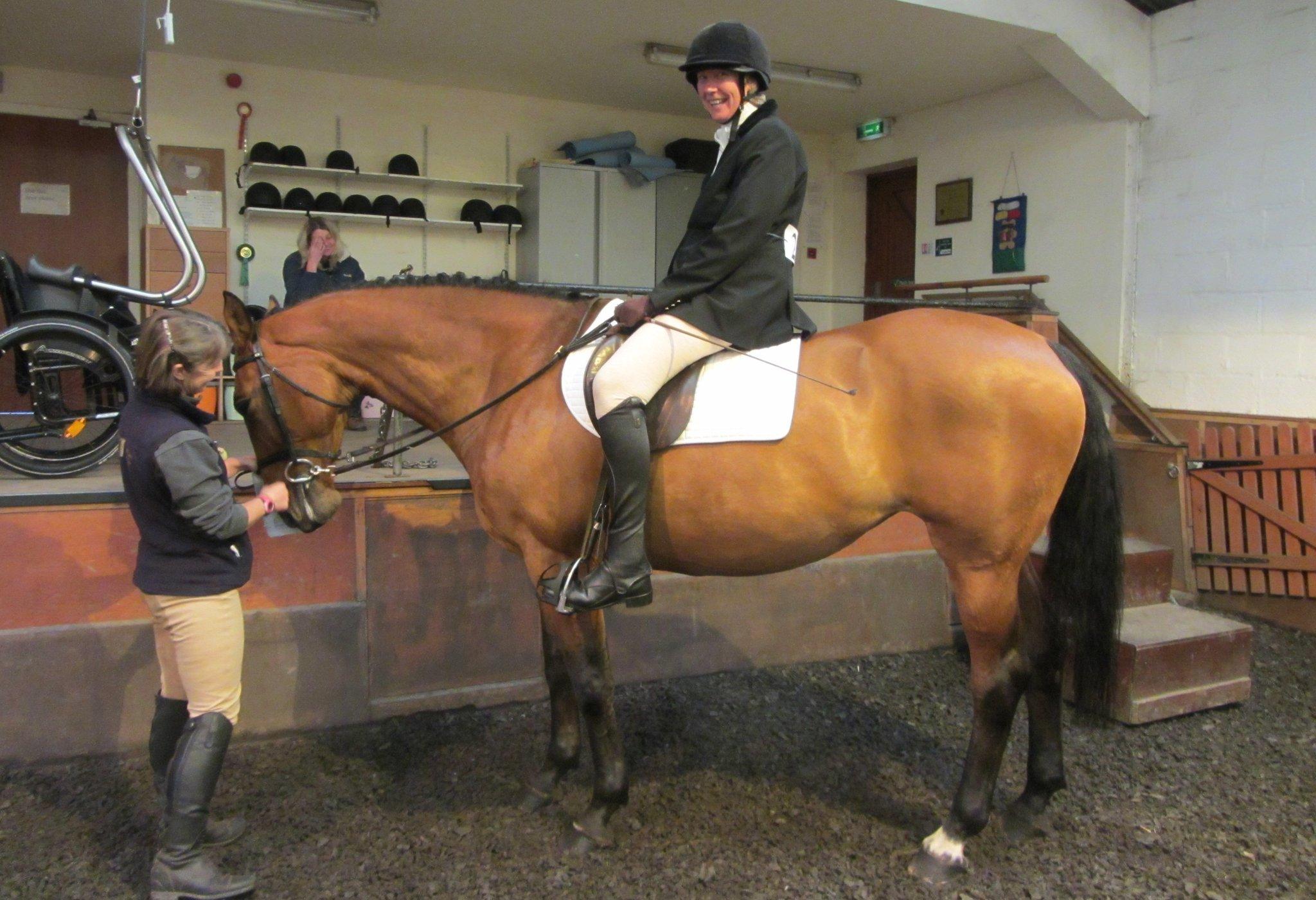 Melanie horse riding after her accident