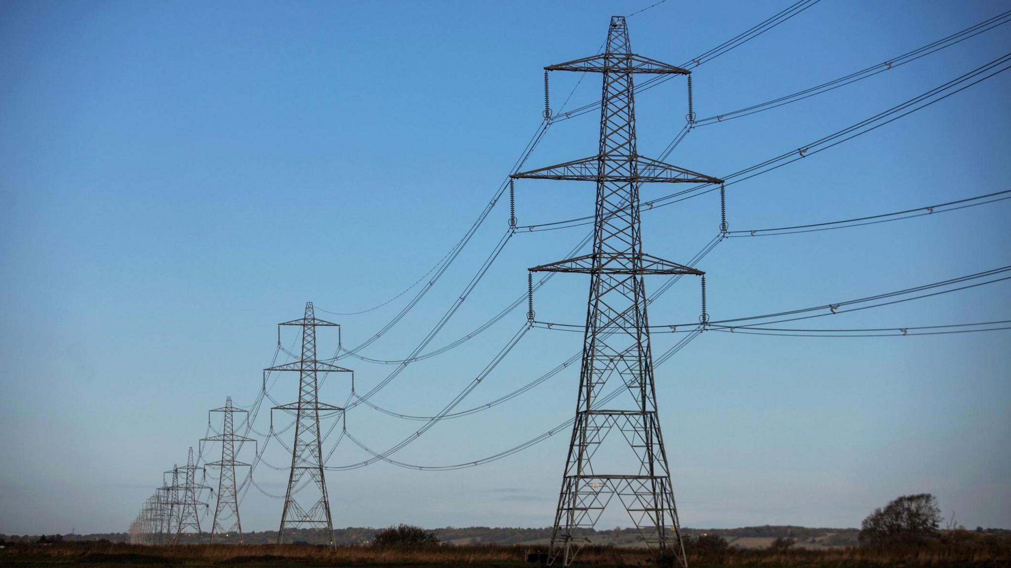 pylons in a rural area