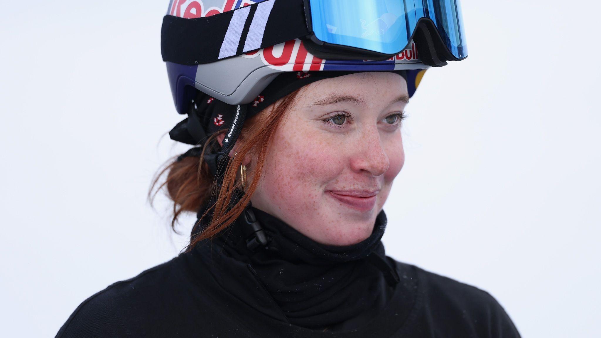 Kirsty Muir wearing a ski helmet