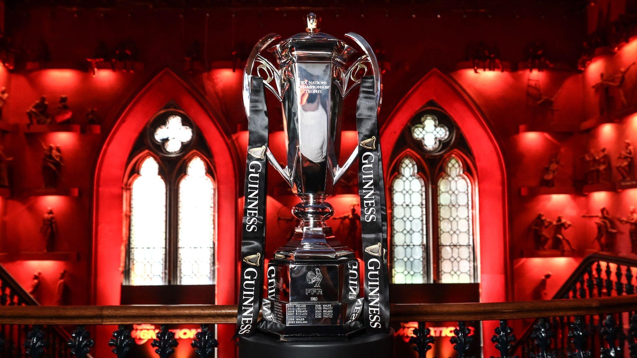 Six Nations trophy on display at the tournament launch