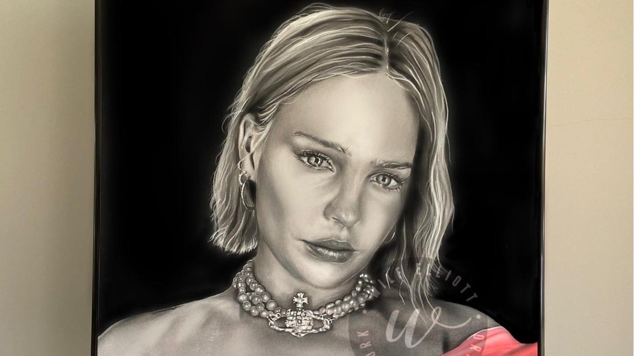 Portrait painting of singer Anne Marie