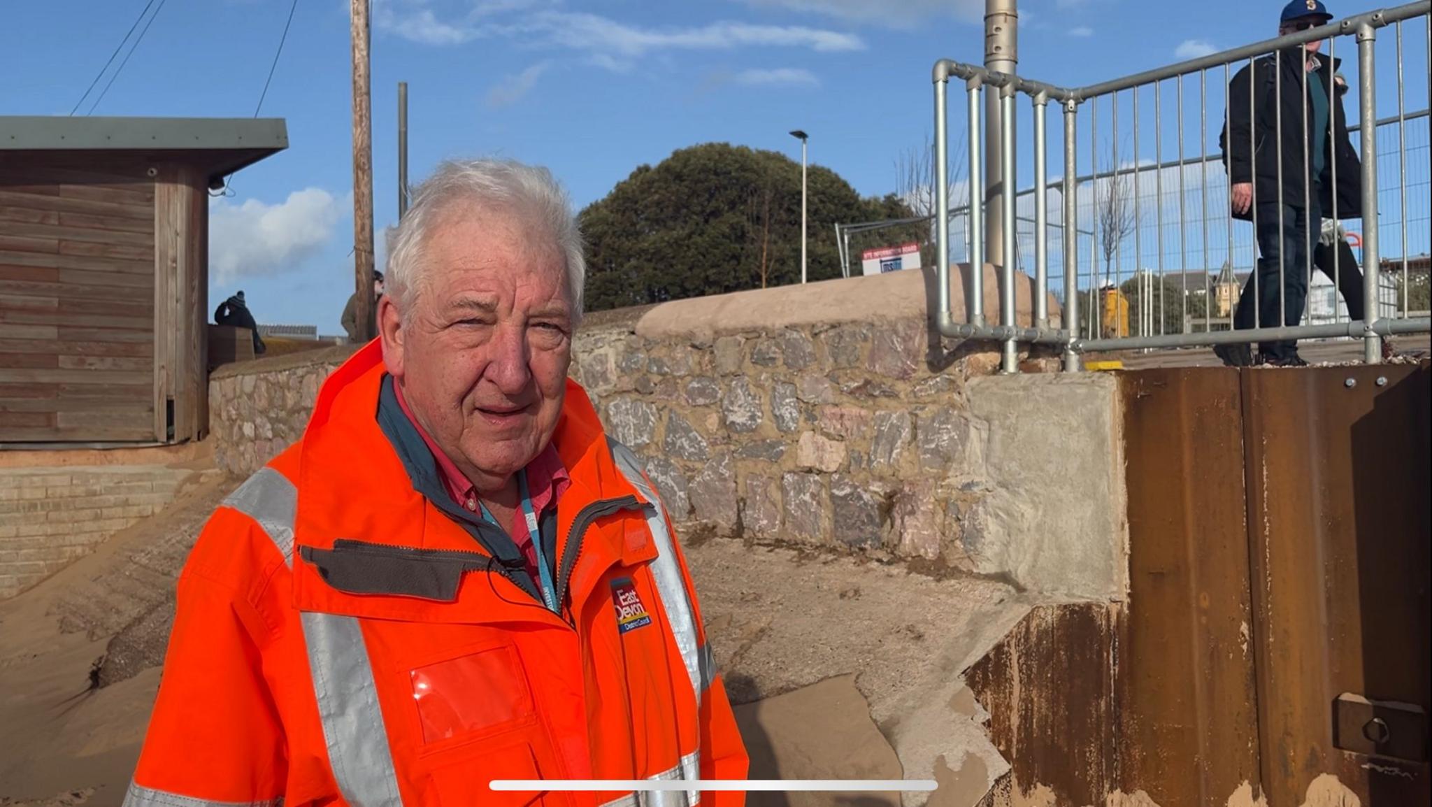 Geoff Jung is cabinet member for environment at East Devon District Council, wearing a hi-vis orange jacket