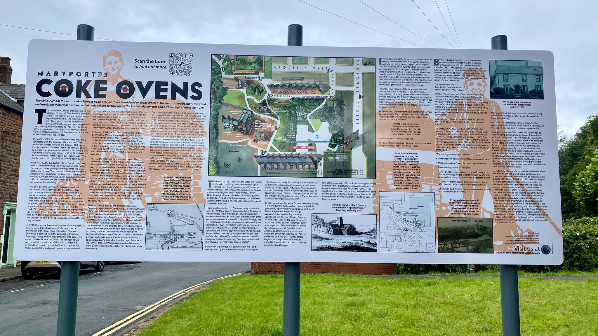 A general view of the information board at Mill Street Car Park in Maryport