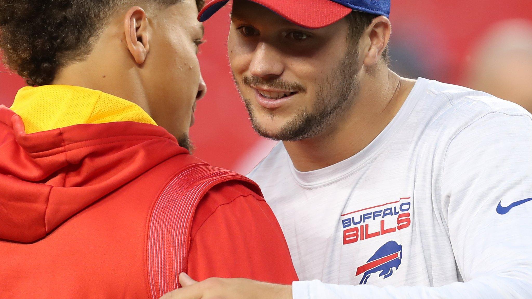 Buffalo Bills quarterback Josh Allen and Kansas City Chiefs quarterback Patrick Mahomes