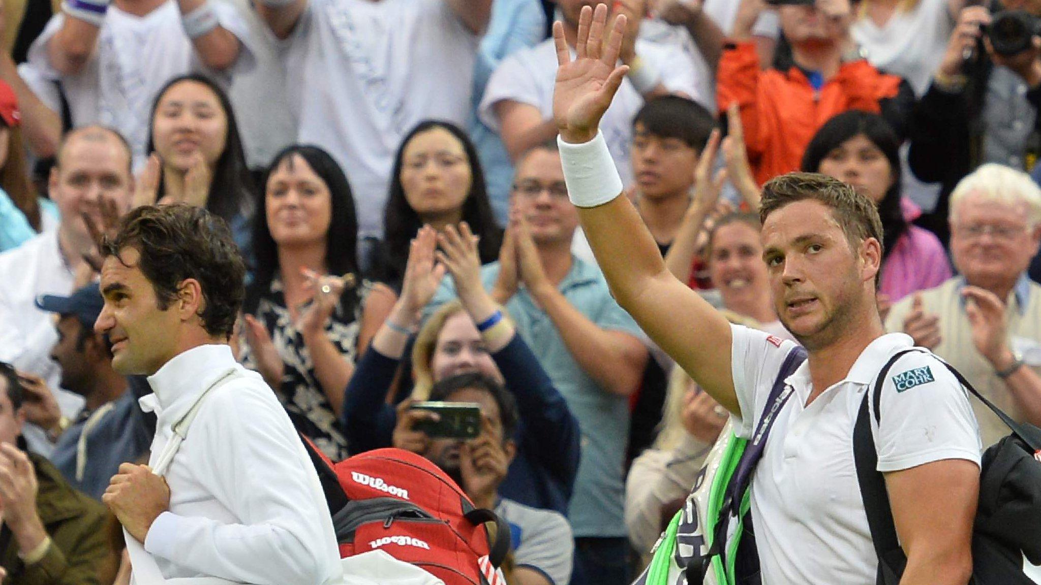 Roger Federer and Marcus Willis