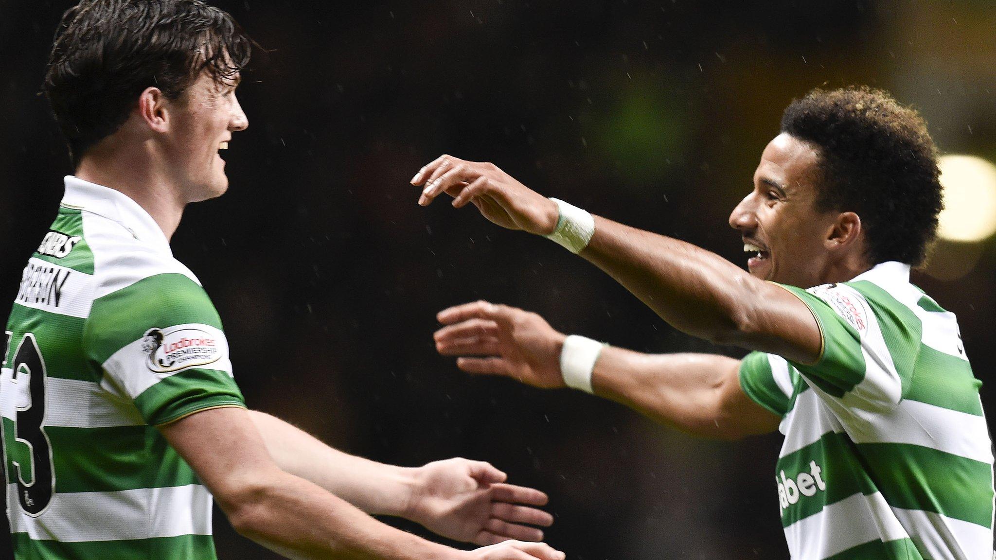 Celtic's Liam Henderson and Scott Sinclair celebrate