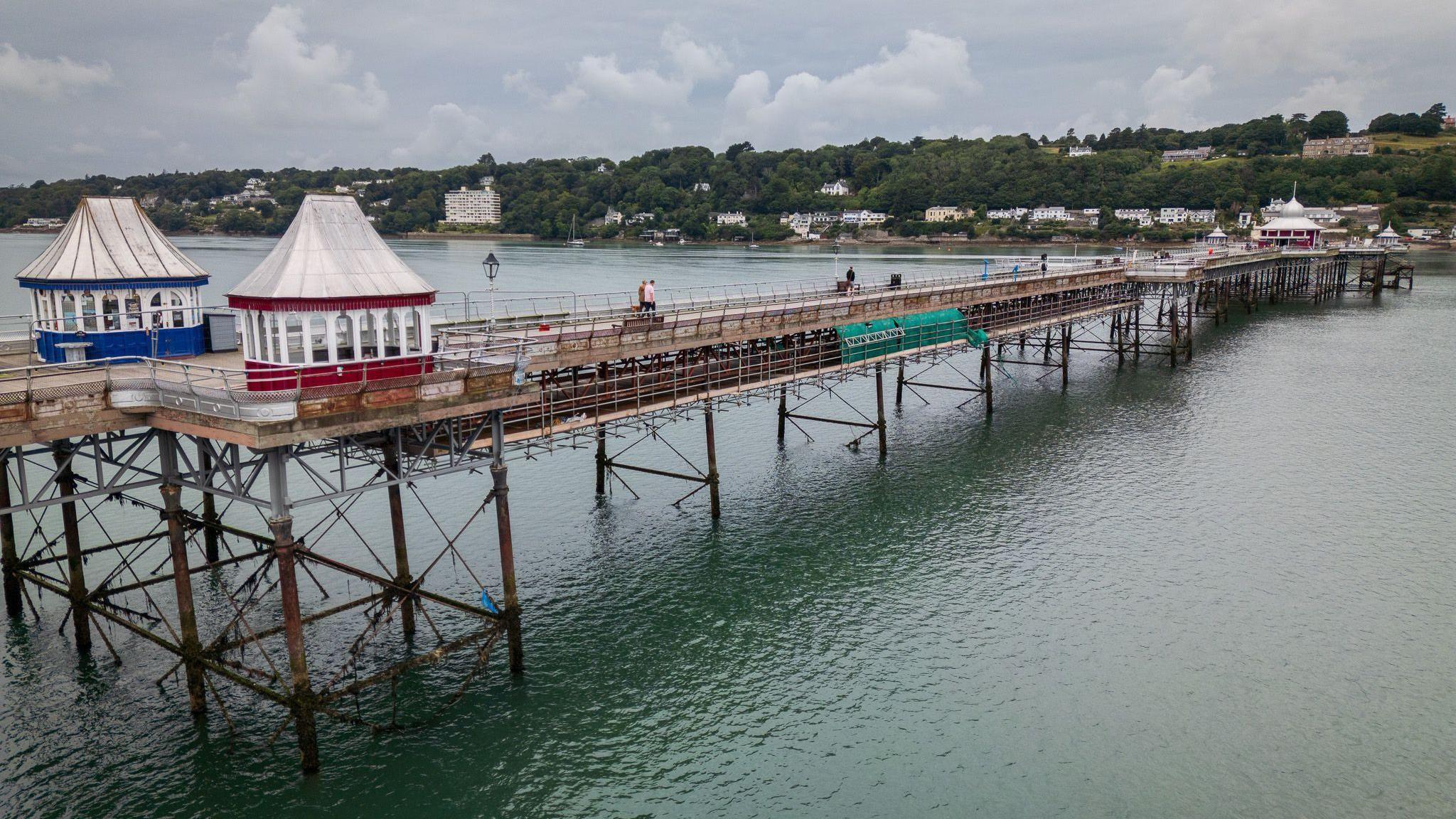 Garth Pier overlooking the Menai Strait with Anglesey in the background