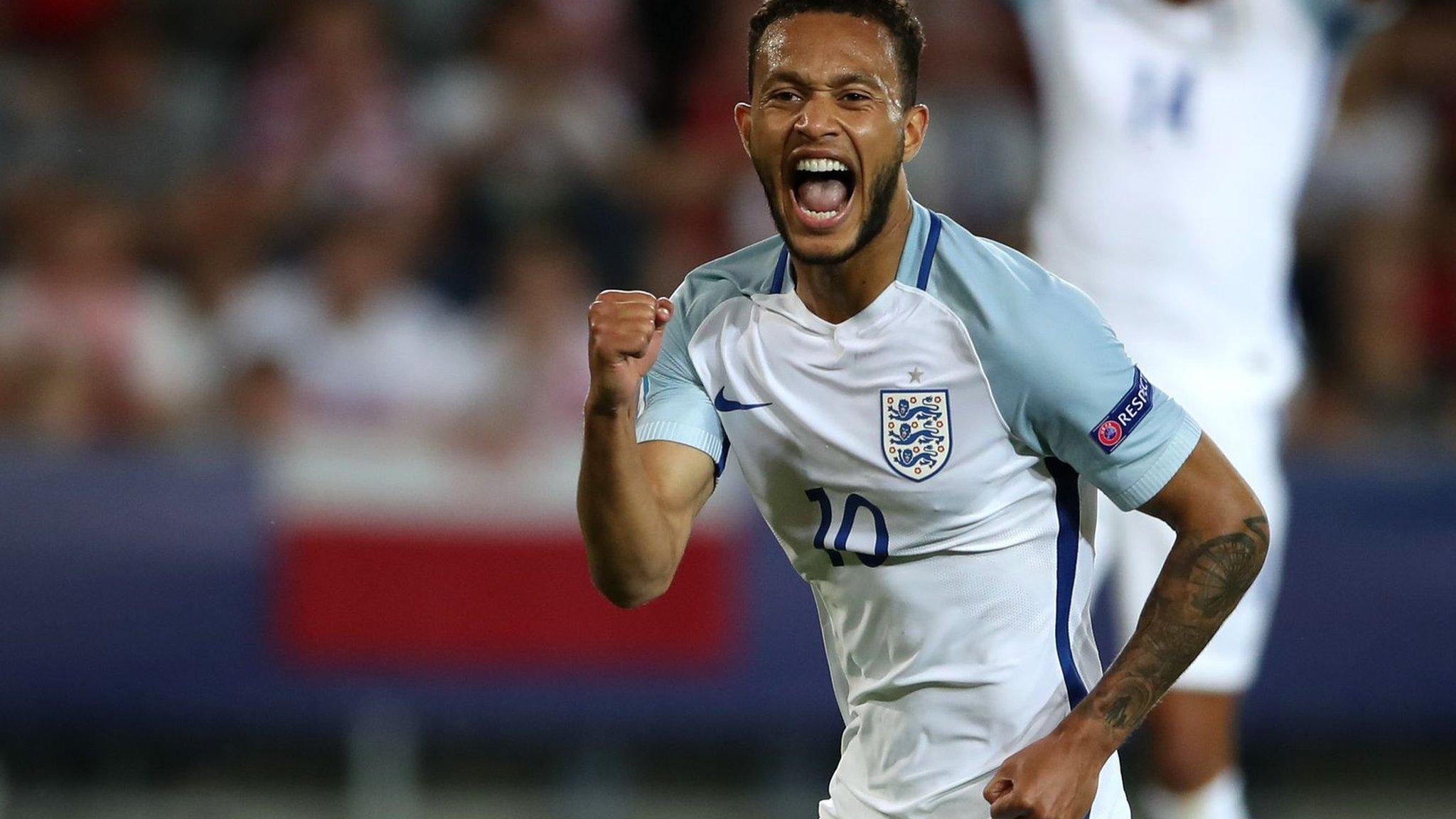 Lewis Baker celebrates