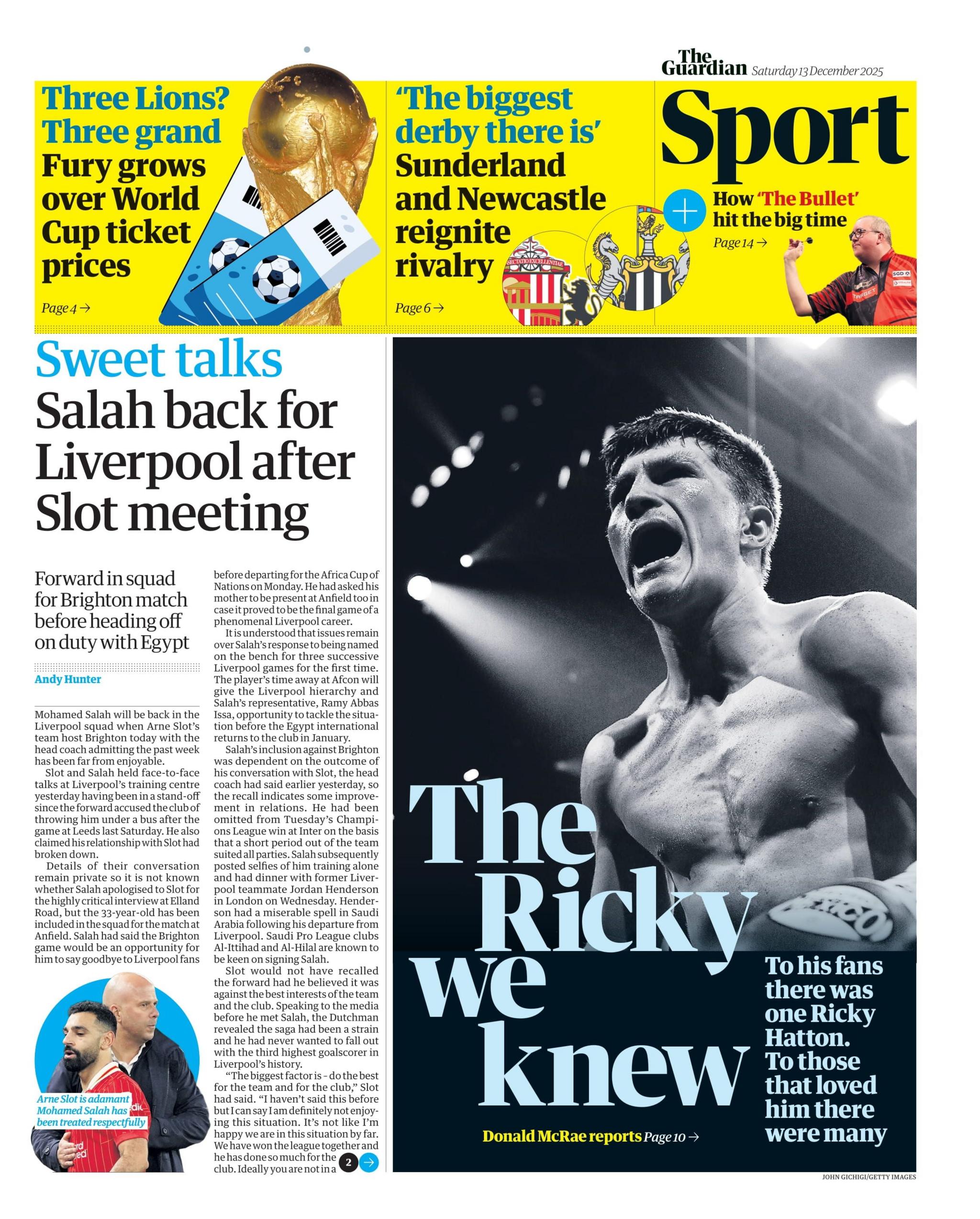 Guardian sports section