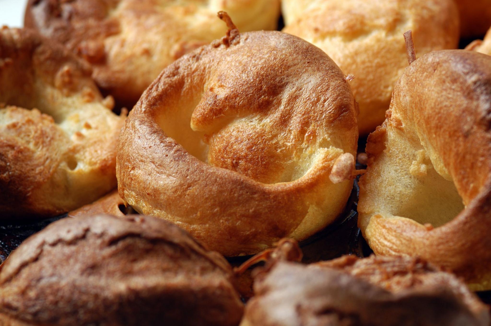 close up of a number of delicious-looking yorkshire puddings