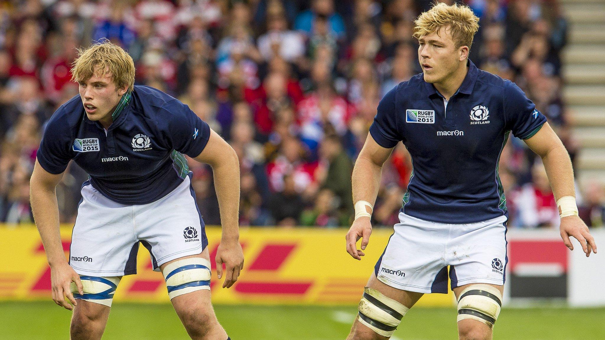 Scotland forwards Jonny Gray and David Denton