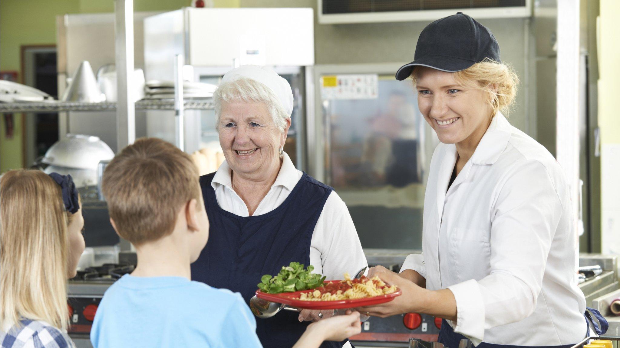 Dinner ladies in a school