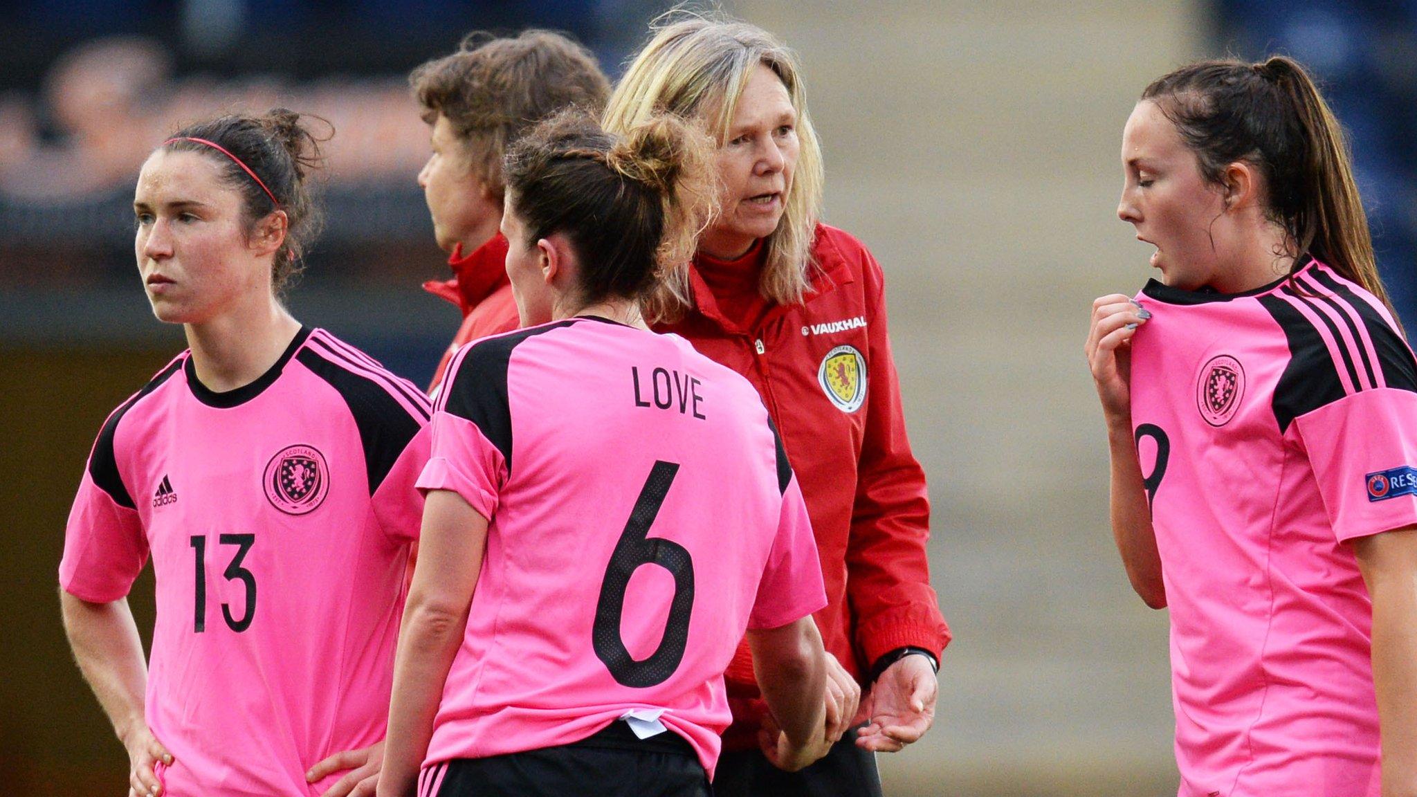 Anna Signeul talks to her Scotland players