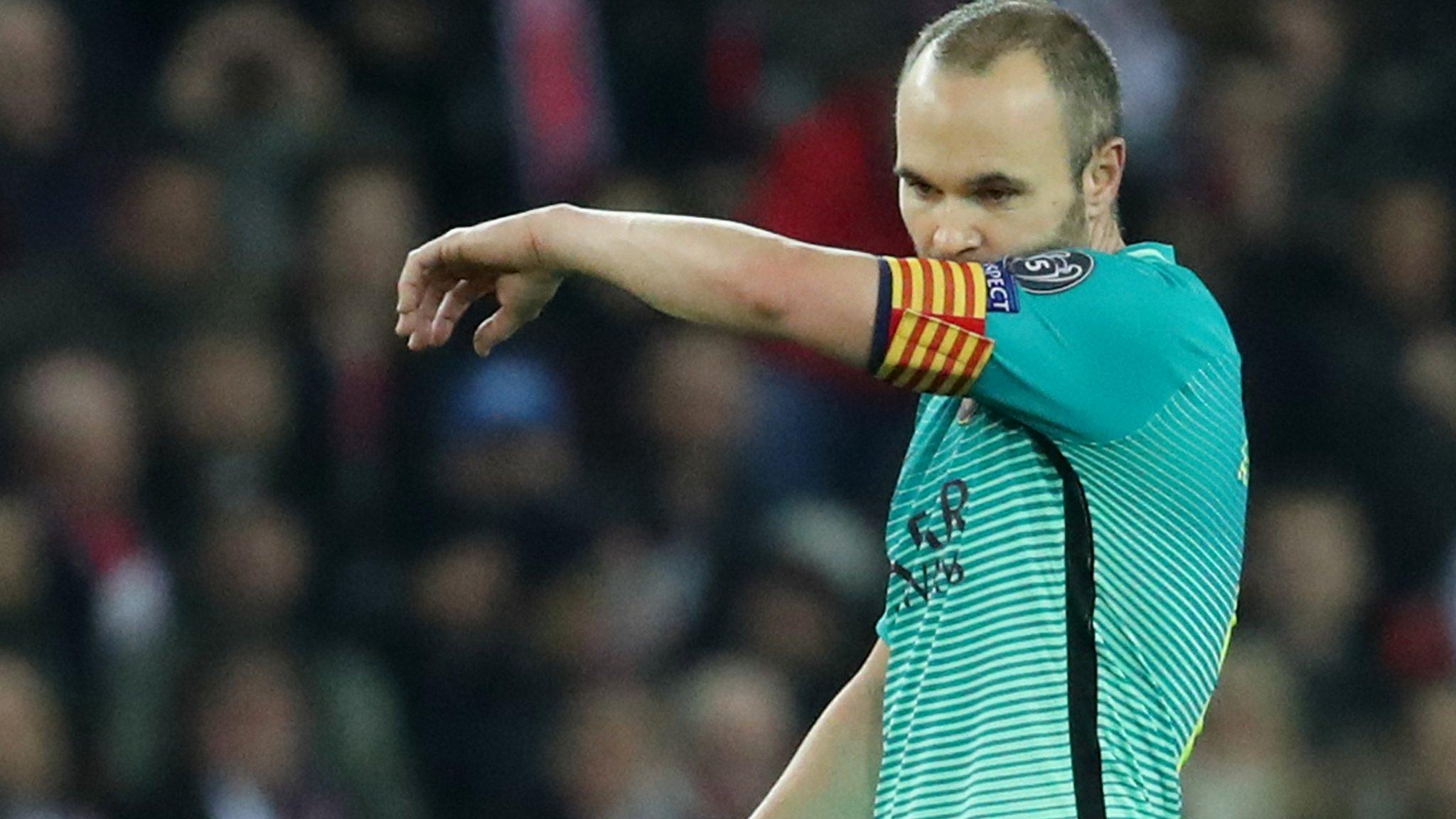 Andres Iniesta looks dejected