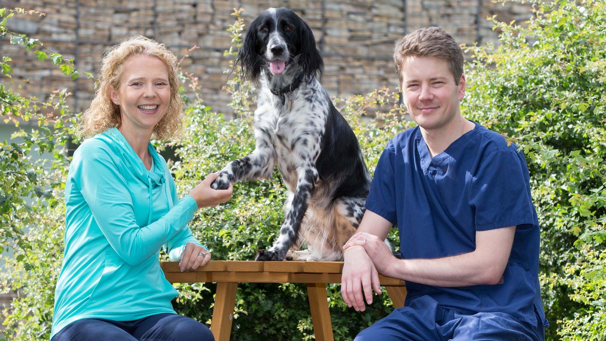 Eva with owner Fiona Kirkland and surgeon William Marshall