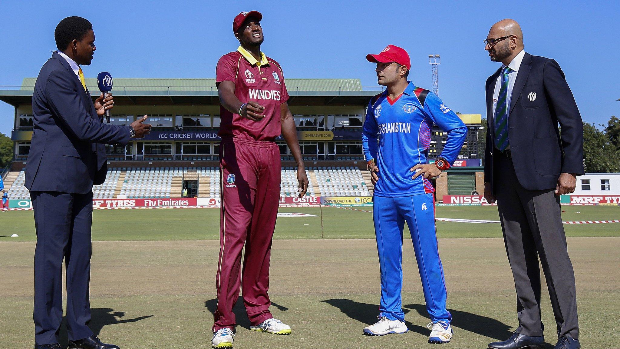 West Indies captain Jason Holder and Afghanistan skipper Asghar Stanikzai