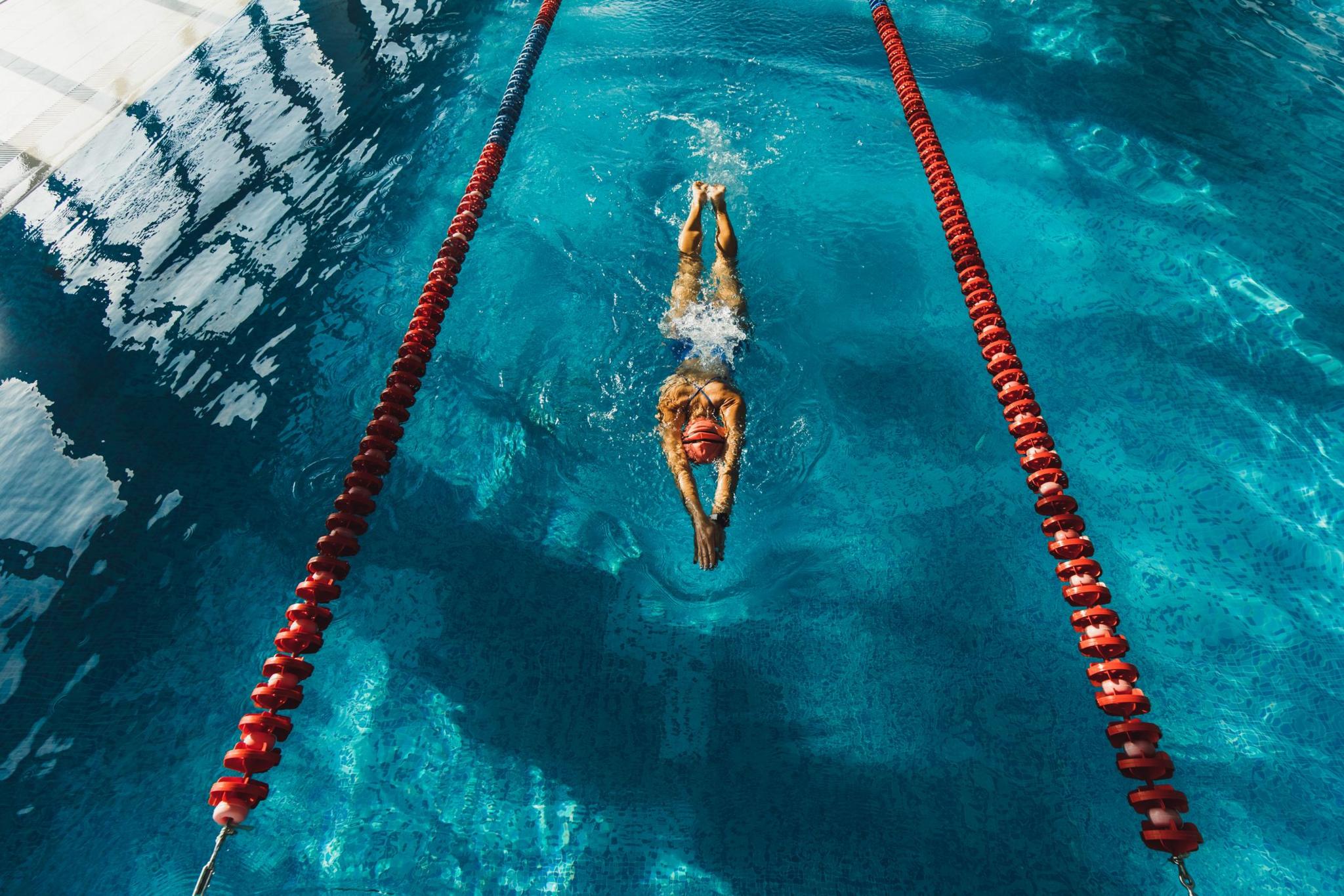 woman swimming in a pool