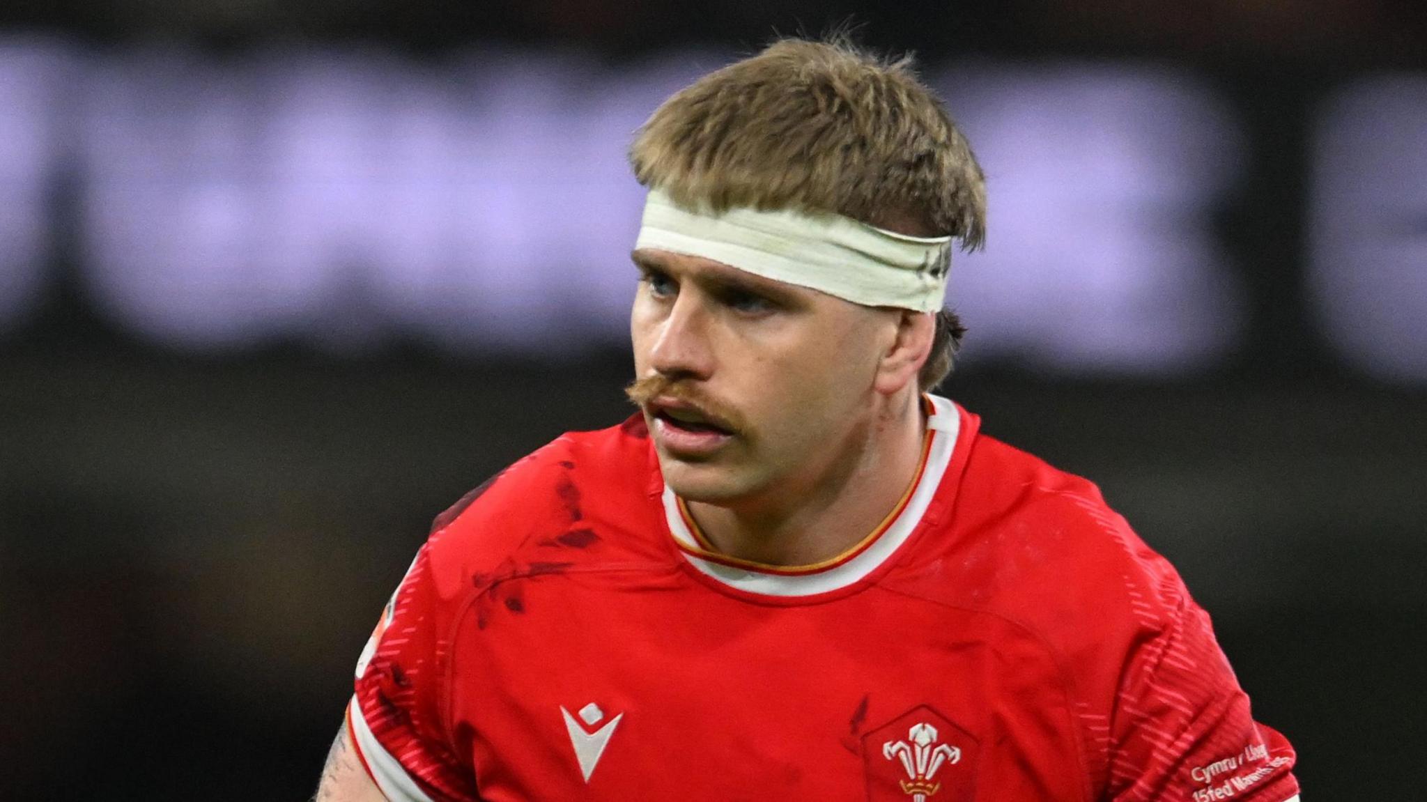Aaron Wainwright in action for Wales