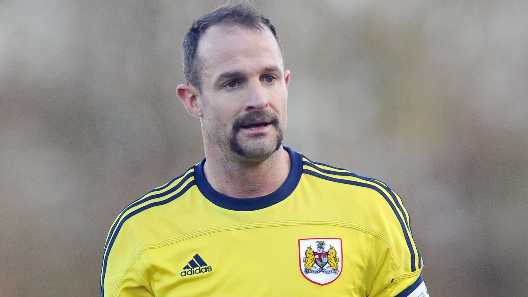 Louis Carey on the field for Bristol City