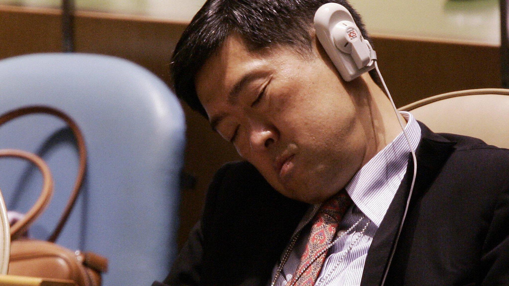 Japanese man asleep