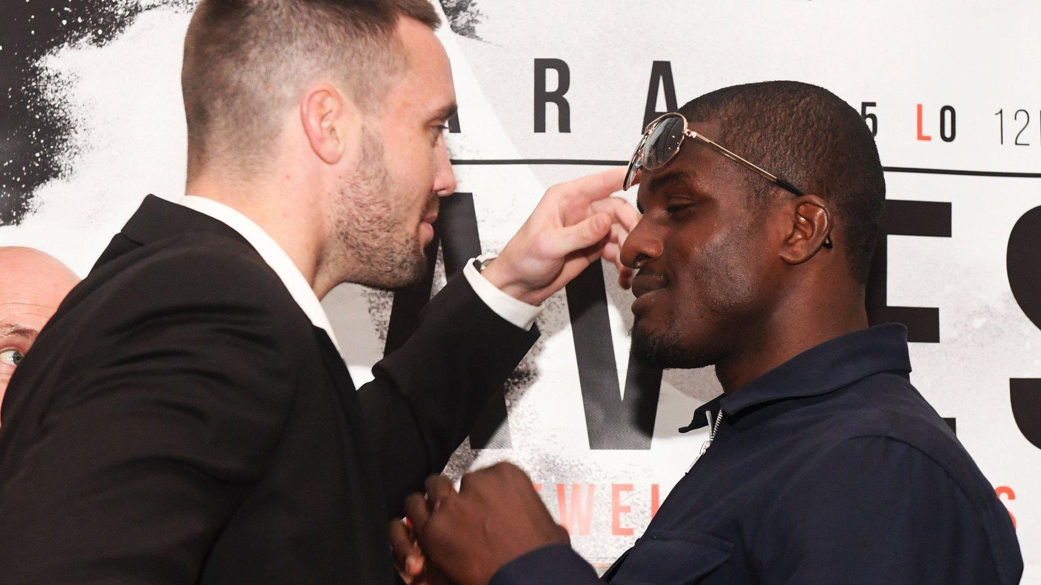 Josh Taylor and Ohara Davies come face to face at a press conference