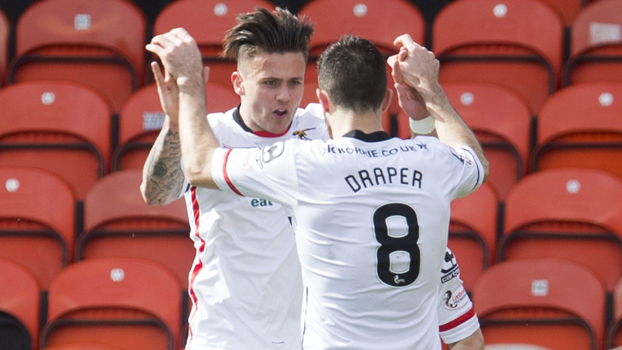 Inverness CT's Miles Storey (left) celebrates his goal with team-mate Ross Draper